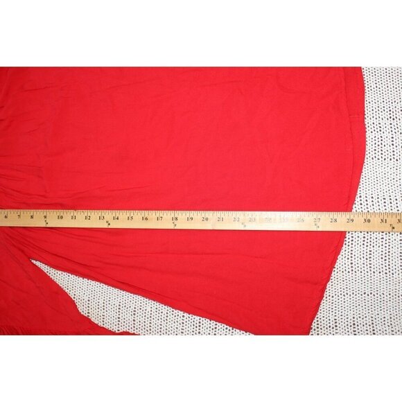 Feathers Embroidered Red Floral Boho Women's Top Small Bell Sleeves Off Shoulder - Picture 3 of 9